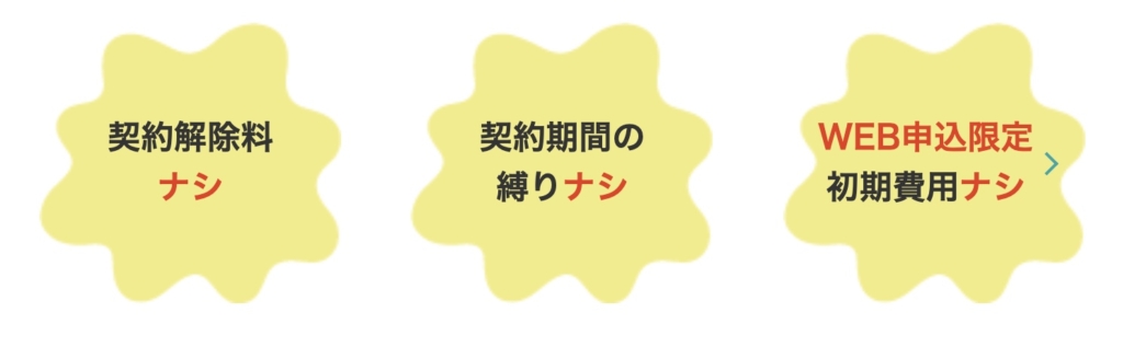 契約解除料 最低利用期間 初期費用なし