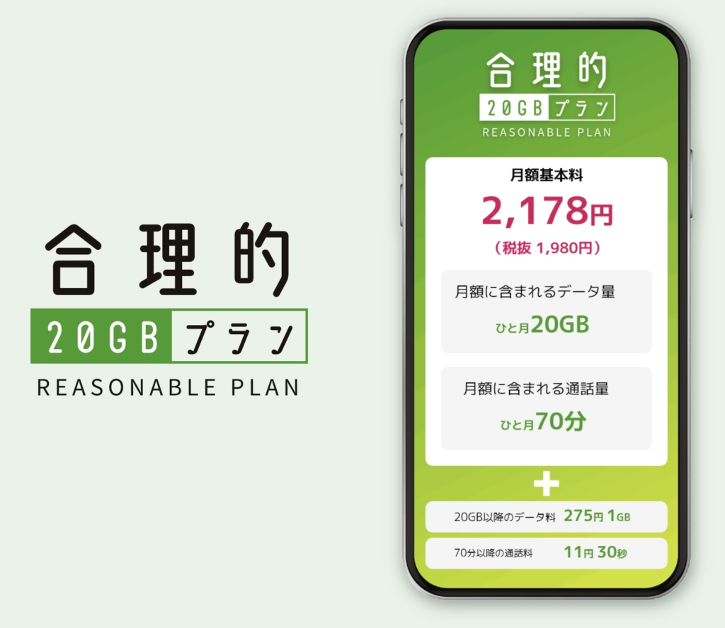 合理的20GBプランの詳細