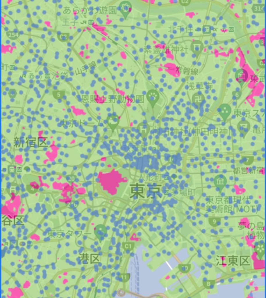 各エリアごとの色分け