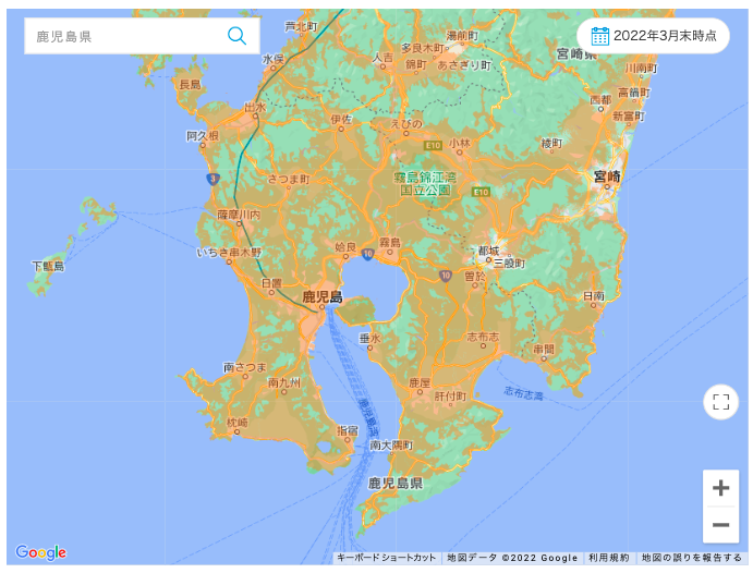 楽天モバイル鹿児島パートナー回線マップ一覧