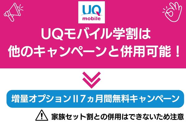 uqモバイル キャンペーン 併用できる