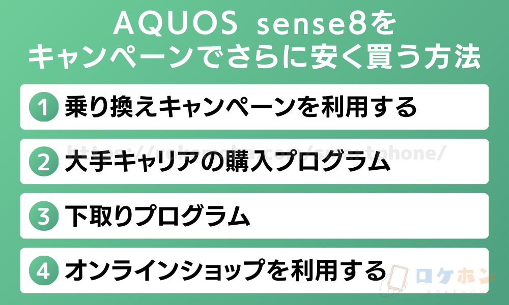 AQUOS sense8をキャンペーンでさらに安く買う方法