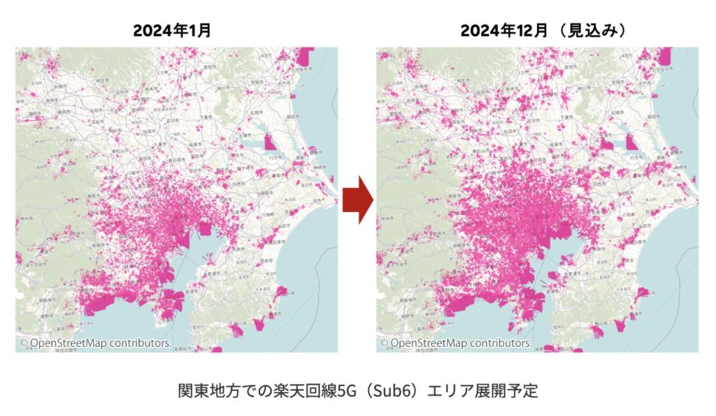 関東地方のSub6エリアを1.6倍に拡大する計画
