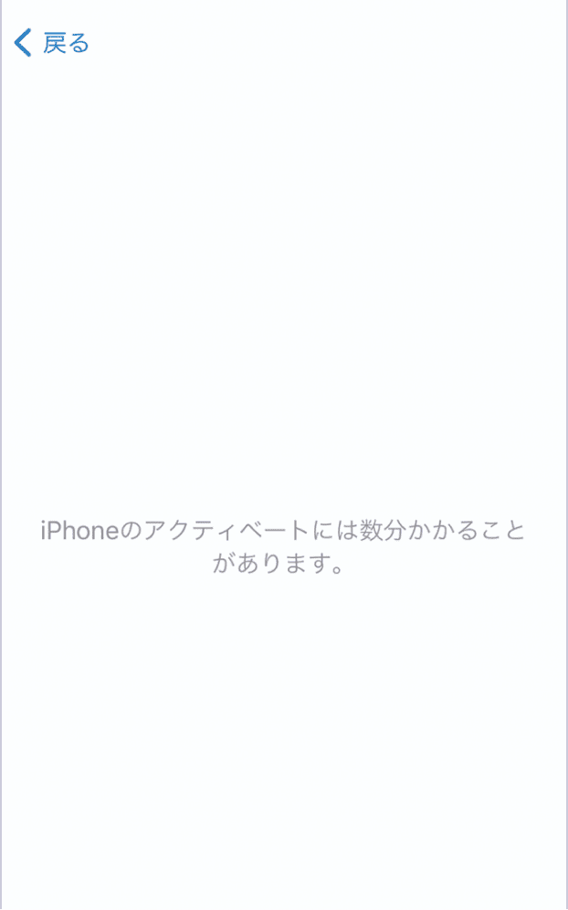 アクティベーション待機画面