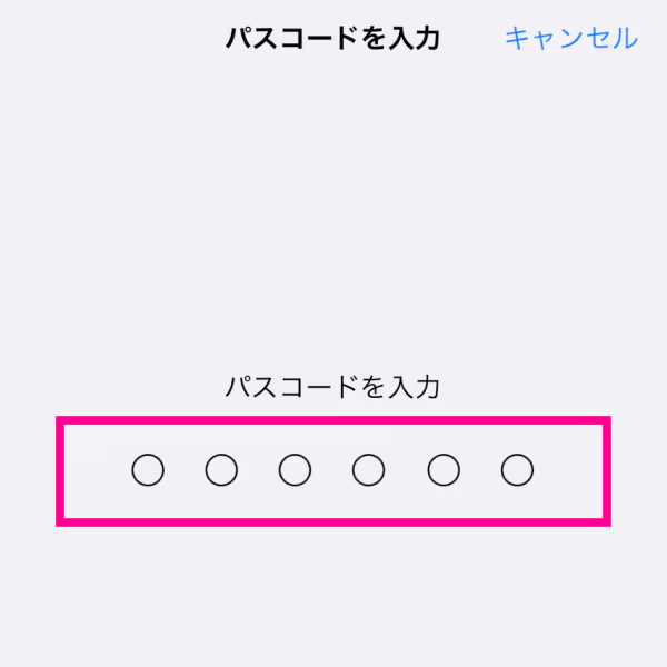 パスコード入力画面