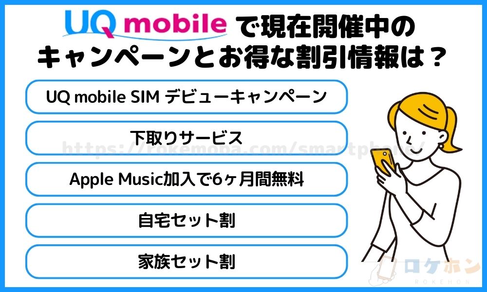 UQモバイルで開催中のキャンペーンとお得な割引情報