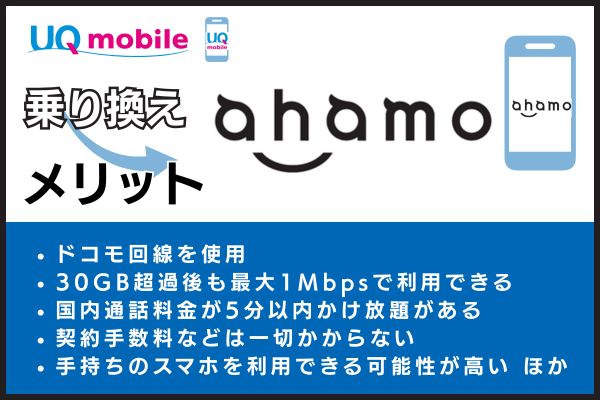 UQモバイルからahamoへ乗り換えるメリットとは