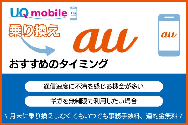 UQモバイルからauに乗り換えるタイミング