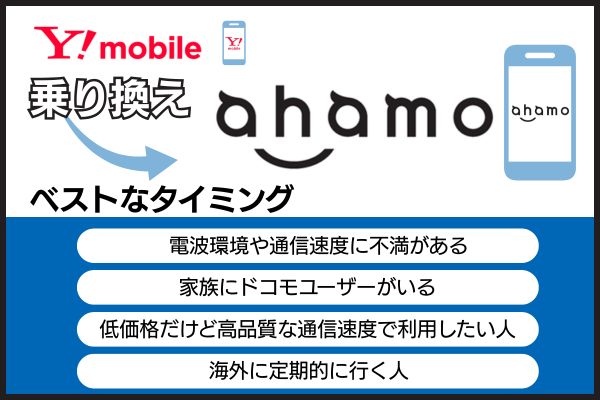 ワイモバイルからahamoに乗り換えるタイミング