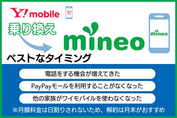 ワイモバイルからmineoに乗り換え
