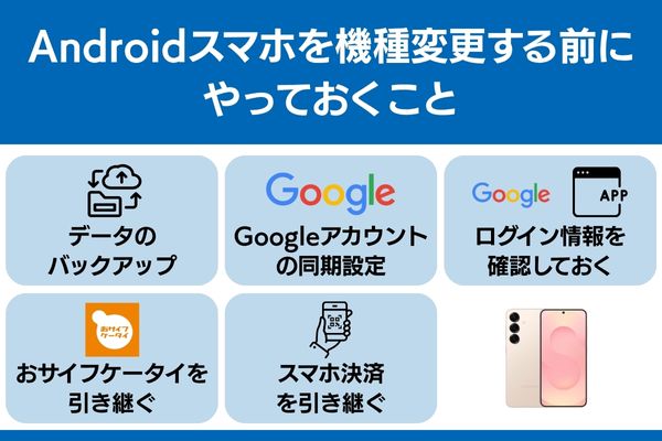 andoroid スマホ 機種変更 やっておくこと