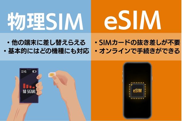 格安SIM eSIM 物理SIM 違い