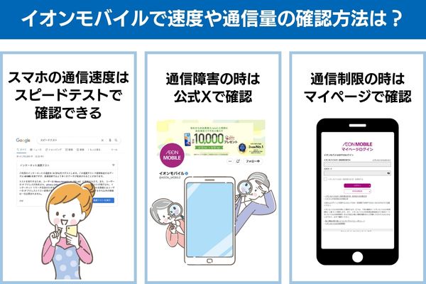 イオンモバイル 速度や通信量の確認方法