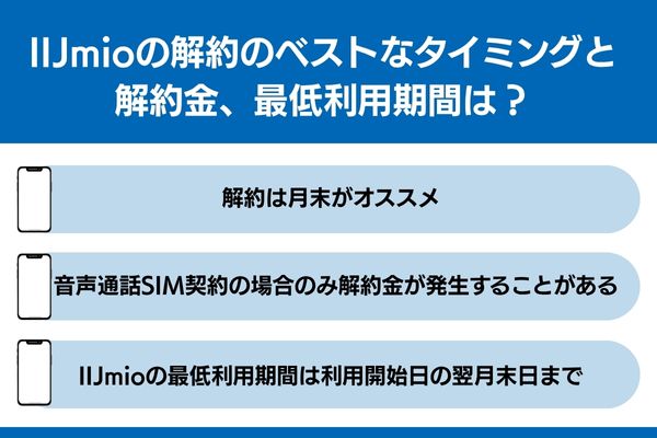 iijmio 解約 タイミング 解約金 最低利用期間
