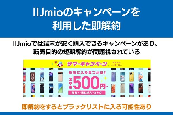 iijmio キャンペーン 即解約