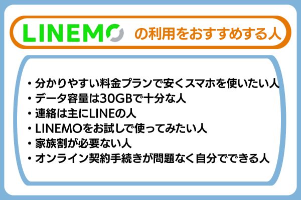 LINEMOの利用をおすすめする人