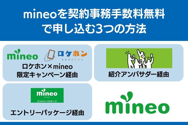 mineo 契約事務 手数料無料