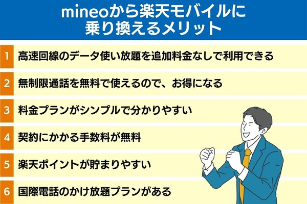 mineoから楽天モバイルに乗り換えるメリット