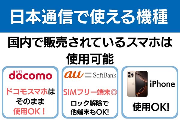 日本通信で使える機種まとめ