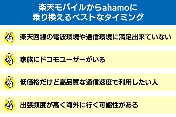 楽天モバイルからahamoに乗り換えるベストなタイミング