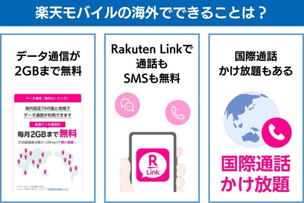 楽天モバイルの海外でできることは？