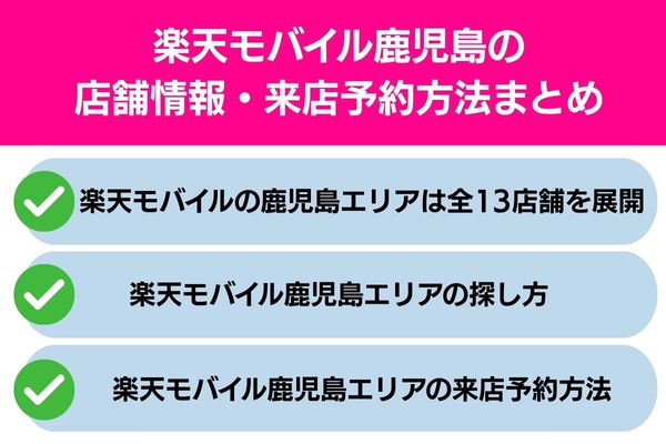 楽天モバイル鹿児島 店舗情報 来店予約方法まとめ