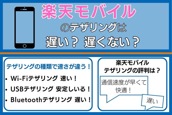 楽天モバイルのテザリングは遅い？遅くない？評判も紹介