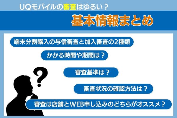 uqモバイルの審査の基本情報まとめ