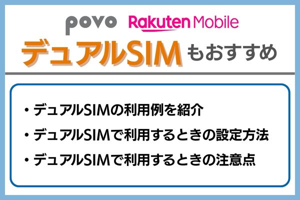 povo 楽天モバイル　デュアルSIM
