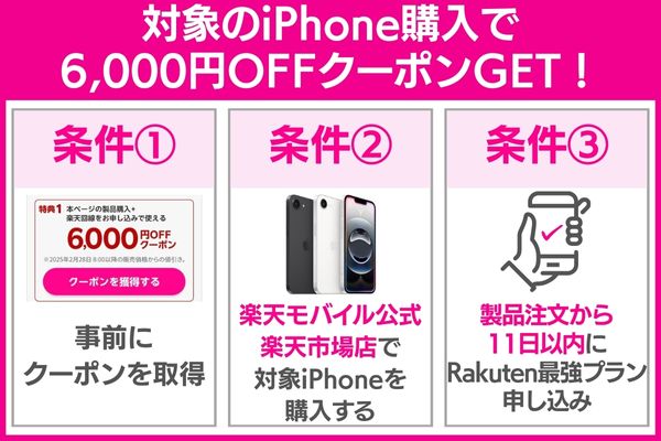 6,000円OFFクーポン