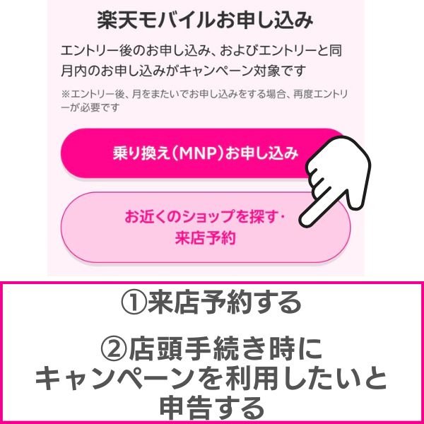 店舗での手続き