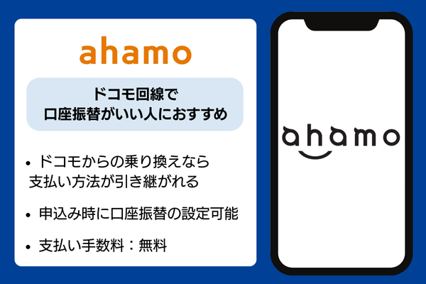 ahamo　口座振替説明画像