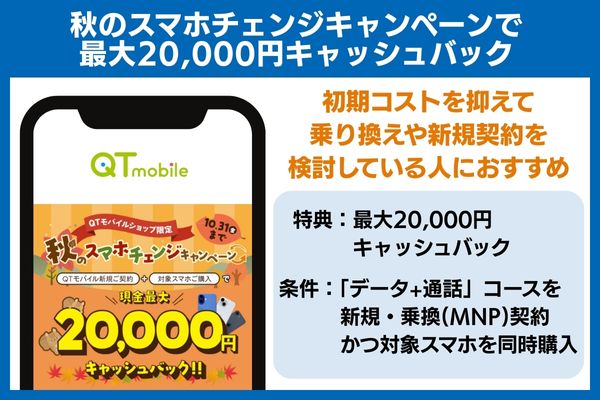 QTモバイル 秋のキャンペーン