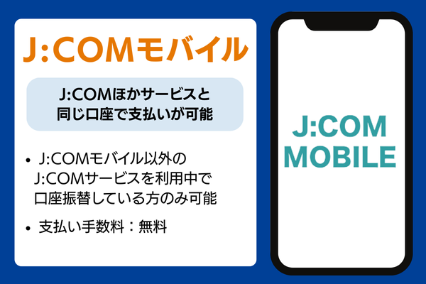 J:COMモバイル　口座振替説明画像