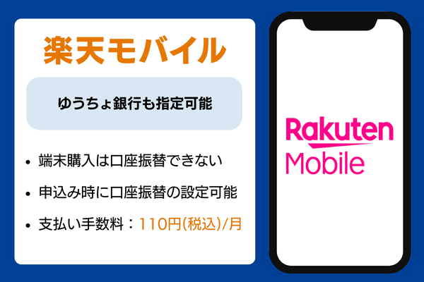 楽天モバイル　口座振替説明画像