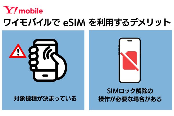 ワイモバイル eSIMデメリット