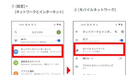 ahamo 機種変更 eSIM開通 Android Wi-Fi接続
