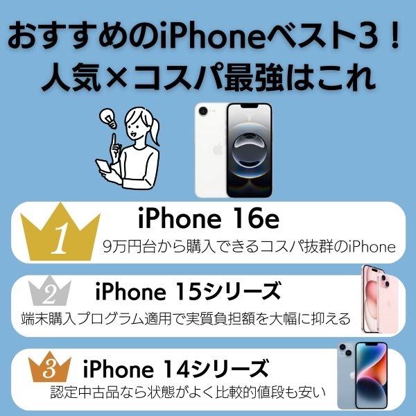 おすすめのiPhoneベスト3