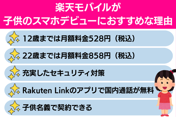 楽天モバイルがスマホデビューにおすすめな理由