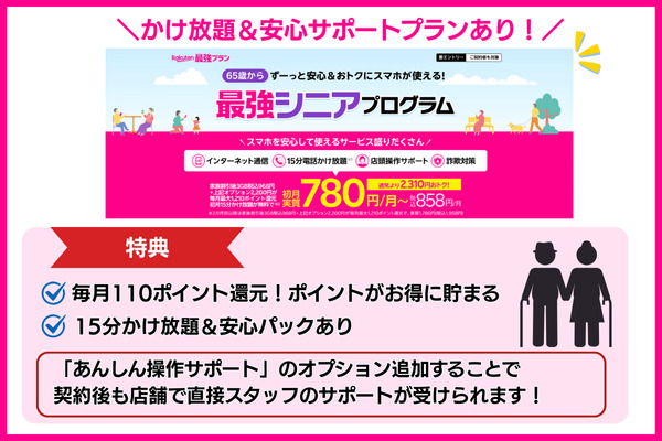 楽天モバイル 最強シニアプログラム