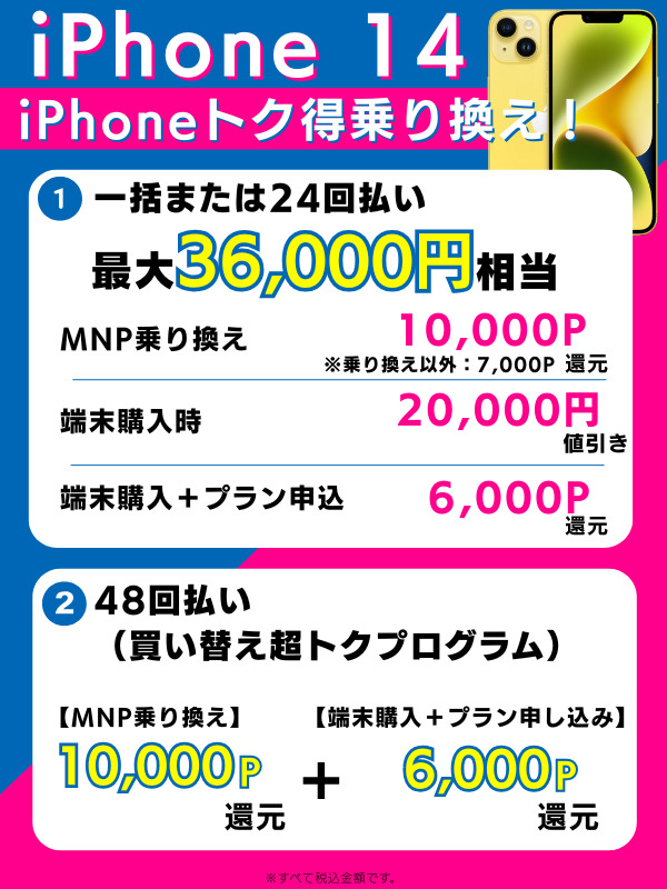 iPhone 14キャンペーン