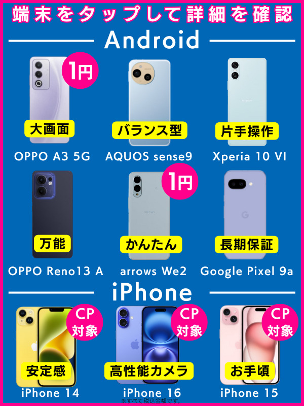 楽天モバイルのおすすめ機種9選