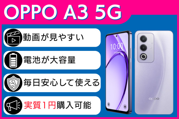OPPO A3 5G概要