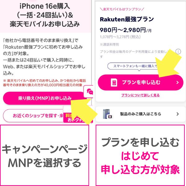 申し込み手順①