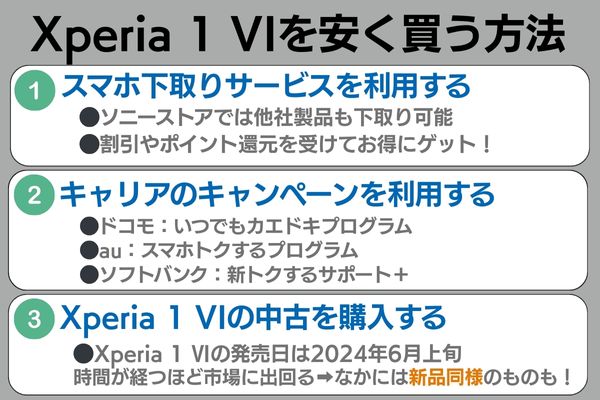 xperia 1 vi 安く買う方法