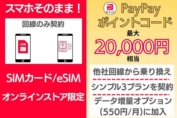 ワイモバSIM契約キャンペーン3概要