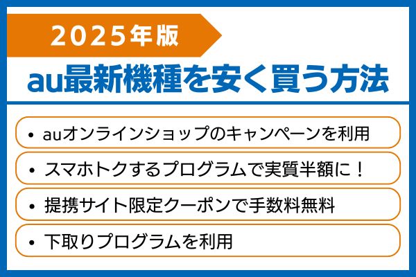 au新機種を安く買う方法【2025年】の画像