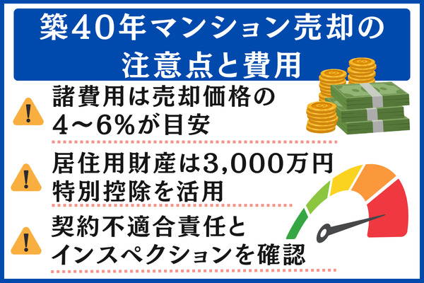 築40年マンションを売却するときの注意点と費用