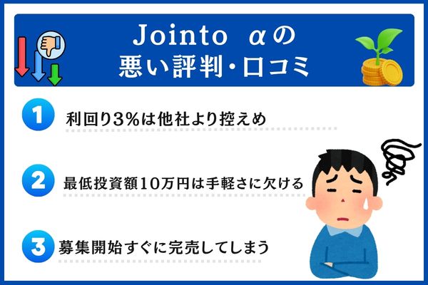 Jointo αの悪い評判・口コミ
