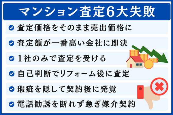 マンション査定でよくある失敗・トラブル事例